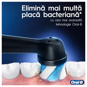 Periuta de dinti electrica Oral-B iO10 cu incarcator iOSense, Tehnologie Magnetica si Micro-Vibratii, Inteligenta artificiala, Display led, Senzor de presiune Smart, 7 moduri, 1 capat, Suport rezerve, Trusa de calatorie cu incarcator, Alb