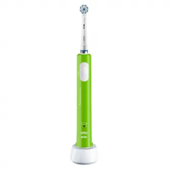 Periuta de dinti electrica Oral B Junior pentru copii, 20000 pulsatii/min, 8800 ocilatii/min, Curatare 3D, 1 program, 1 capat, Verde