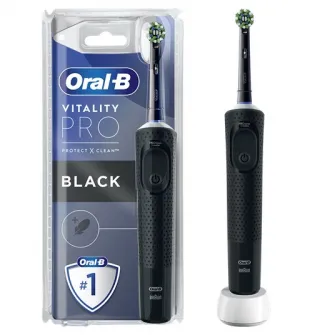 Periuta de dinti electrica Oral-B Vitality Pro, Curatare 2D, 3 programe, 1 Incarcator, 1 capat, Negru