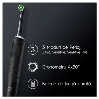Periuta de dinti electrica Oral-B Vitality Pro, Curatare 2D, 3 programe, 1 Incarcator, 1 capat, Negru