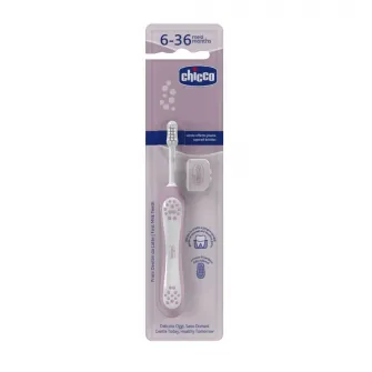 Periuta de dinti pentru bebelusi, Chicco Lilac, 6-36 luni+