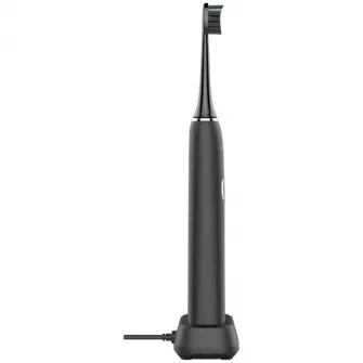 Periuta de dinti sonica electrica Aeno ADB0004, 9 scenarii, cu atingere 3D, încarcare wireless, 46000 rpm, 40 de zile fara încarcare, IPX7, negru