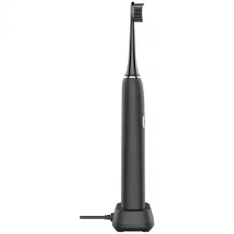 Periuta de dinti sonica electrica Aeno ADB0006, 46000 rpm, 5 moduri de curatare, Încarcare fara fir cu baterie, 40 de zile de functionare, IPX7, 2 capete de perie incluse, negru