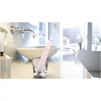 Periuta electrica sonica Philips Sonicare HX9911/21 Diamond Clean 9000 HX9911/21, 4 moduri de periere, 3 intensitati, 1 toc de transport cu USB incarcare , 1 pahar, roz