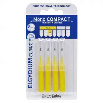 Periute interdentare Elgydium Mono Compact Yellow, 4 buc