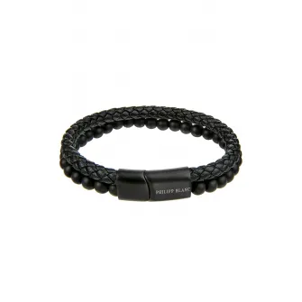 Philipp Blanc, Bratara de piele cu siraguri multiple, Negru