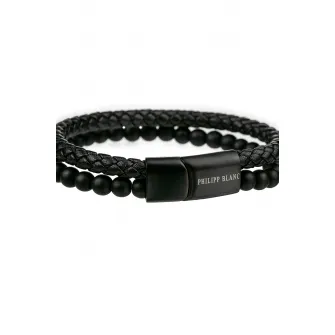 Philipp Blanc, Bratara de piele cu siraguri multiple, Negru