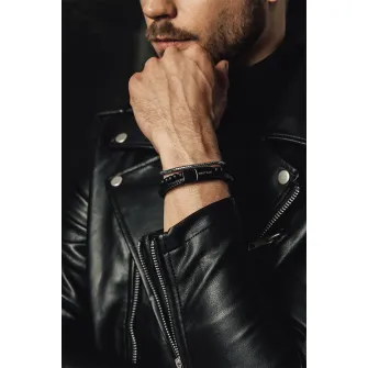 Philipp Blanc, Bratara de piele cu siraguri multiple, Negru