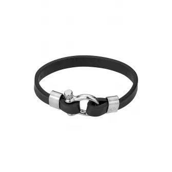 Philipp Blanc, Bratara de piele, Negru, Argintiu
