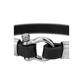 Philipp Blanc, Bratara de piele, Negru, Argintiu