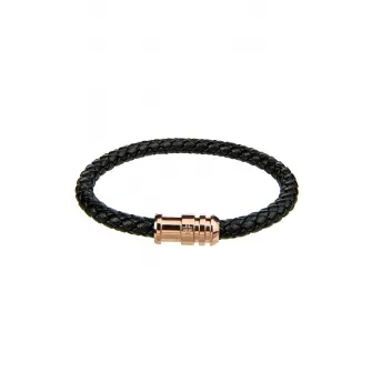 Philipp Blanc, Bratara impletita din piele, Negru/Auriu rose