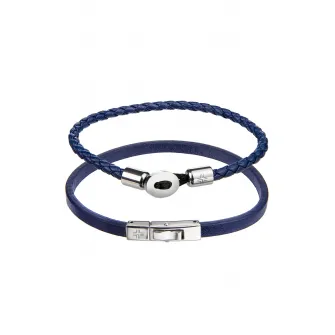 Philipp Blanc, Set de bratarari de piele - 2 piese, Bleumarin
