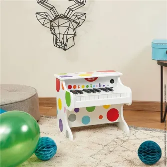 Pian din lemn Janod Confetti - My first electronic piano, 18 clape