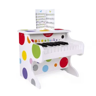 Pian din lemn Janod Confetti - My first electronic piano, 18 clape