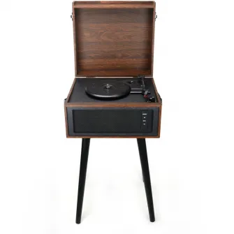 Pick-up stereo Akai ATT-101BT cu difuzoare incorporate, Bluetooth, Retro style, Maro