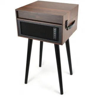 Pick-up stereo Akai ATT-101BT cu difuzoare incorporate, Bluetooth, Retro style, Maro