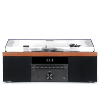Pick-up stereo cu difuzoare incorporate AKAI ATT-14BT, Bluetooth, CD, Radio FM, retro style