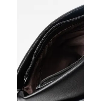 Pierre Cardin, Geanta crossbody de piele ecologica cu logo, Negru