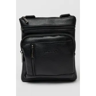 Pierre Cardin, Geanta crossbody din piele ecologica, Negru