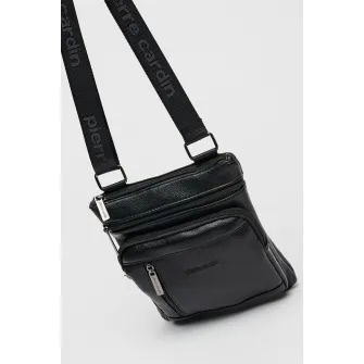 Pierre Cardin, Geanta crossbody din piele ecologica, Negru