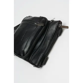 Pierre Cardin, Geanta crossbody din piele ecologica, Negru