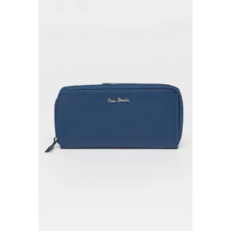 Pierre Cardin, Portofel de piele cu compartiment dublu, Albastru royal