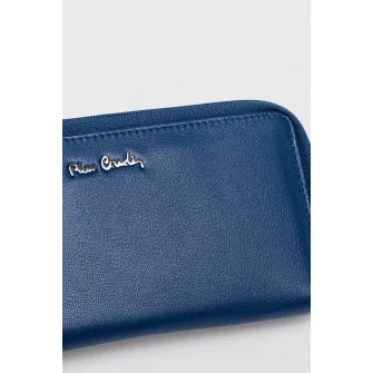 Pierre Cardin, Portofel de piele cu compartiment dublu, Albastru royal