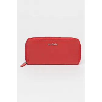 Pierre Cardin, Portofel de piele cu compartiment dublu, Rosu