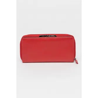Pierre Cardin, Portofel de piele cu compartiment dublu, Rosu