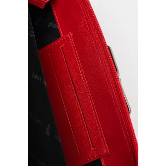 Pierre Cardin, Portofel de piele cu compartiment dublu, Rosu