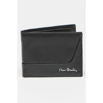 Pierre Cardin, Portofel de piele cu logo, Negru
