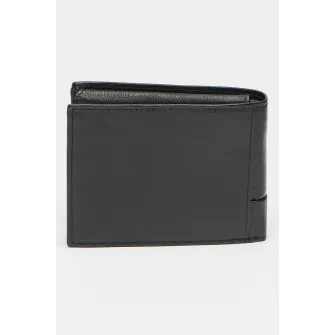Pierre Cardin, Portofel de piele cu logo, Negru