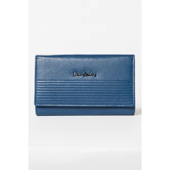 Pierre Cardin, Portofel de piele cu logo Tilak, Albastru inchis