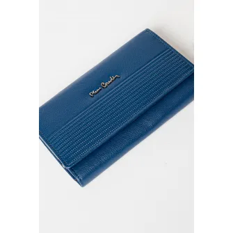 Pierre Cardin, Portofel de piele cu logo Tilak, Albastru inchis