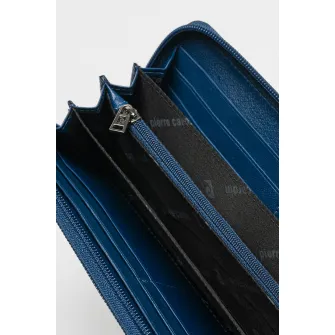 Pierre Cardin, Portofel de piele ecologica cu fermoar, Albastru