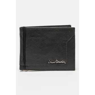 Pierre Cardin, Portofel din piele cu detaliu logo, Negru