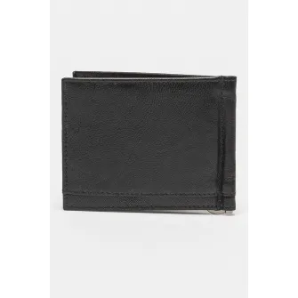 Pierre Cardin, Portofel din piele cu detaliu logo, Negru