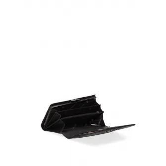 Pierre Cardin, Portofel din piele cu detaliu logo, Negru