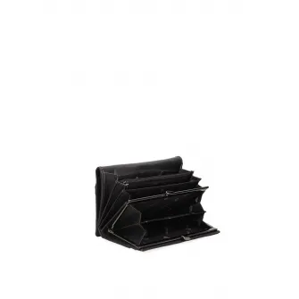 Pierre Cardin, Portofel din piele cu detaliu logo, Negru
