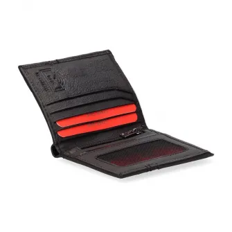 Pierre Cardin, Portofel din piele cu logo metalic 168321, Negru