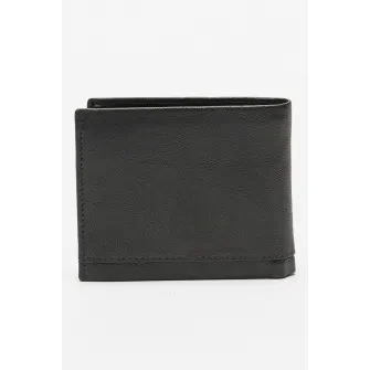 Pierre Cardin, Portofel din piele ecologica cu logo metalic, Negru