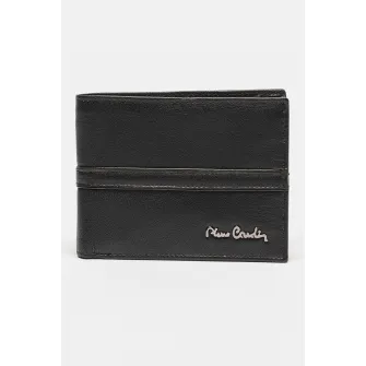 Pierre Cardin, Portofel pliabil din piele cu detaliu cu logo, Negru