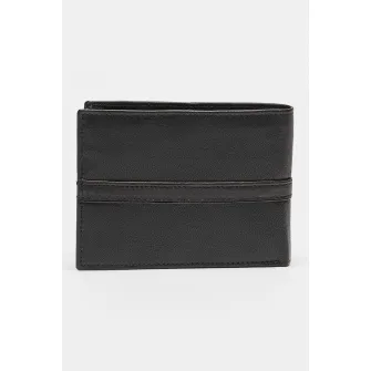 Pierre Cardin, Portofel pliabil din piele cu detaliu cu logo, Negru