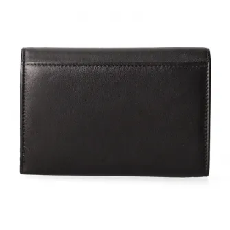 Pierre Cardin, Portofel pliabil din piele cu logo, Negru