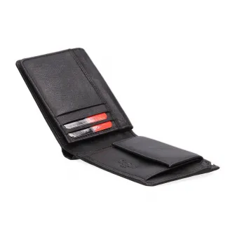 Pierre Cardin, Portofel pliabil din piele, Negru