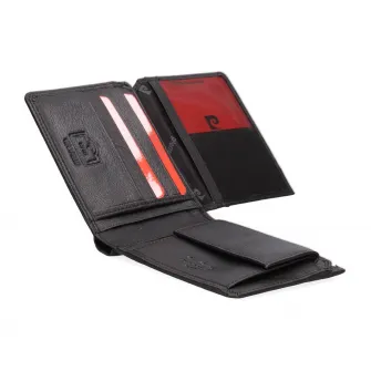 Pierre Cardin, Portofel pliabil din piele, Negru