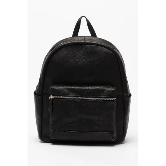 Pierre Cardin, Rucsac de piele cu buzunare multiple, Negru