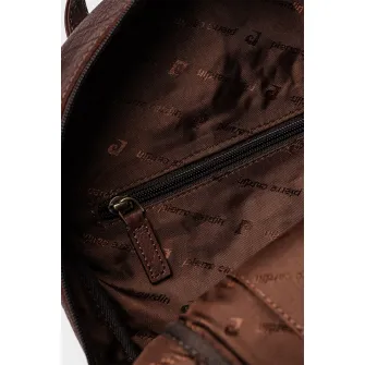 Pierre Cardin, Rucsac din piele cu buzunar exterior, Maro cognac