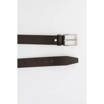 Pierro Poggi, Curea texturata din piele, Maro, 120 CM Standard