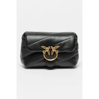 Pinko, Geanta crossbody de piele Love Baby, Negru